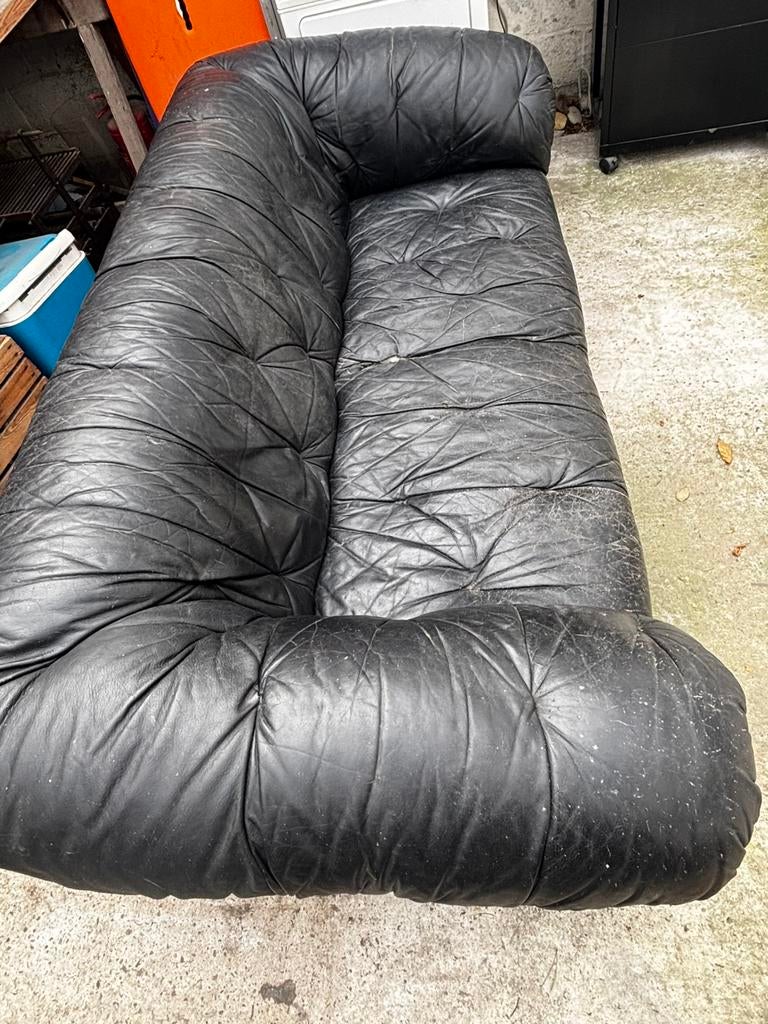 Vintage zetel - te herstellen, Enlèvement, Utilisé, Trois personnes, Cuir