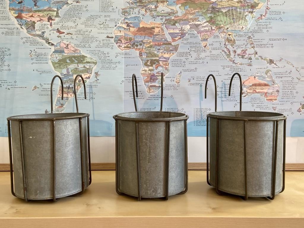 bloempot hangend (set van 3), Ophalen, Rond, Zo goed als nieuw, Minder dan 25 cm