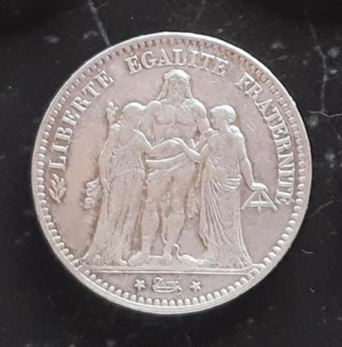 5 Francs 1875 Hercules, muntteken "A" Parijs Zilver 0.900, Postzegels en Munten, Munten | Europa | Niet-Euromunten, Losse munt