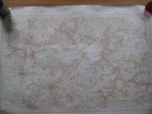 Carte de THUIN (originale), datée de 1939, au 1.40.000, édit, Boeken, Atlassen en Landkaarten, Gelezen, Ophalen of Verzenden