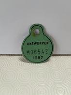 Fietsplaat Antwerpen 1987 deco groen rond, Verzamelen, Winkelwagenmuntjes, Ophalen of Verzenden