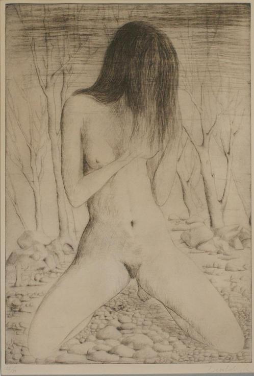 Roland Devolder (1938): Naakt / Nude 25/50 (50 x 70 cm), Antiek en Kunst, Kunst | Etsen en Gravures, Ophalen of Verzenden