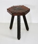 Vintage Spaans brutalist krukje - Sixties tabouret, Ophalen of Verzenden