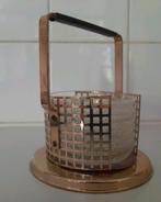 Vintage jaren '70 onderleggers in Kristal met houder, Antiek en Kunst, Ophalen of Verzenden