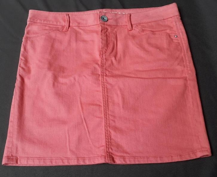 Jupe en jeans rose orangée corail Mexx, Kleding | Dames, Rokken, Gedragen, Maat 38/40 (M), Roze, Ophalen of Verzenden