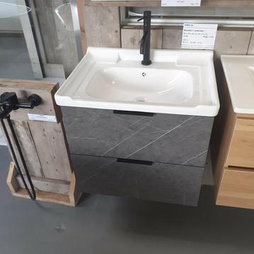 LAATSTE STUKS! Badkamermeubel, Grijs marmer, 60cm, Gimo 60 beschikbaar voor biedingen
