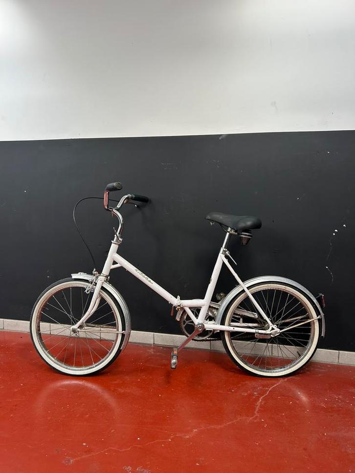 Vintage plooifiets wit ‘elite’, Fietsen en Brommers, Fietsen | Vouwfietsen, Gebruikt, Overige merken, Deels opvouwbaar, Ophalen