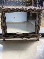 Unieke spiegel met houten takken frame, Antiek en Kunst, Ophalen, Rechthoekig, 100 tot 150 cm, Minder dan 100 cm