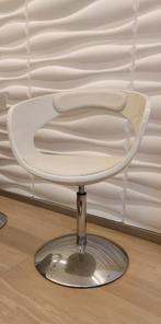 Vintage chroom stoelen wit Invicta, Ophalen, Gebruikt, Wit, Metaal