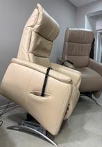 2 elektrische rekaxzetels Hukla met opstafunctie, leder!, Huis en Inrichting, Fauteuils, Ophalen, Zo goed als nieuw, Leer, Elektrische relaxzetel fauteuil relax zetel relaxfauteuil