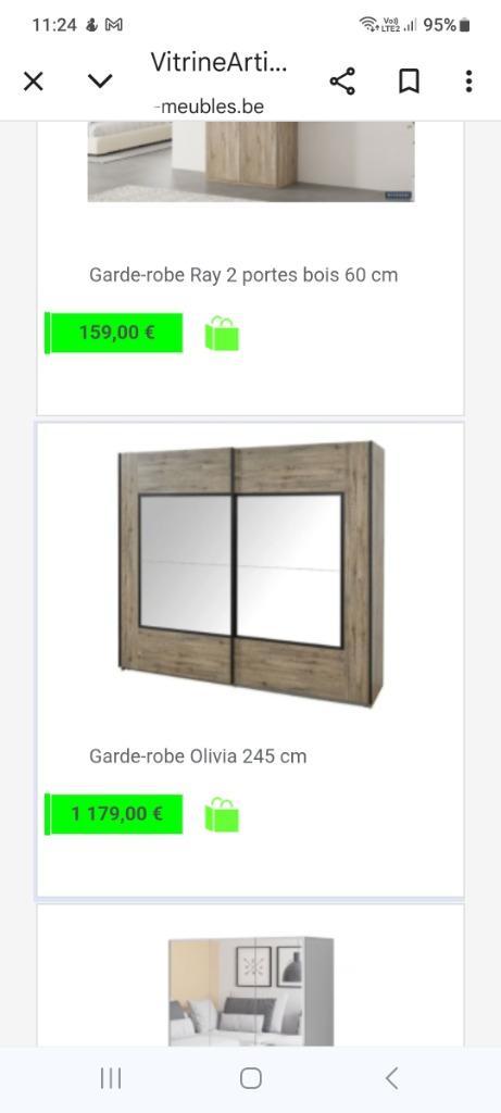Garde robe Olivia, Huis en Inrichting, Kasten | Kleerkasten, Zo goed als nieuw, 200 cm of meer, 200 cm of meer, 50 tot 75 cm, Met deur(en)