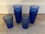 8 blauwe glazen, Glas, Glas of Glazen, Ophalen of Verzenden, Zo goed als nieuw