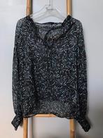 Terranova zwarte blouse met patroon, maat L., Kleding | Dames, Terranova, Zo goed als nieuw, Zwart