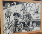 Rare -Dessin original satirique 1964 ( St Luc)– signé, Antiek en Kunst, Kunst | Tekeningen en Fotografie, Ophalen of Verzenden