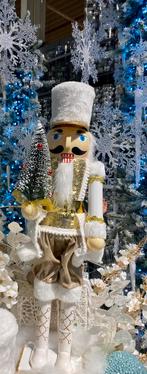 Notenkraker wit met goud 60 cm, Diversen, Kerst, Ophalen of Verzenden, Zo goed als nieuw