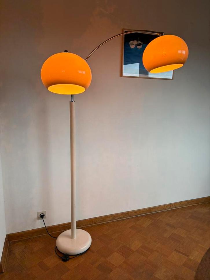 Dijkstra vloerlamp - dubbel acryl ‘mushroom’ kappen, Maison & Meubles, Lampes | Lampadaires, Comme neuf, Enlèvement