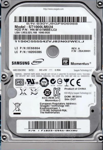 HD-laptop van 1 TB - Samsung ST1000LM024 - 2,5" SATA | EV62, Computers en Software, Harde schijven, Gebruikt, Laptop, Intern, SATA