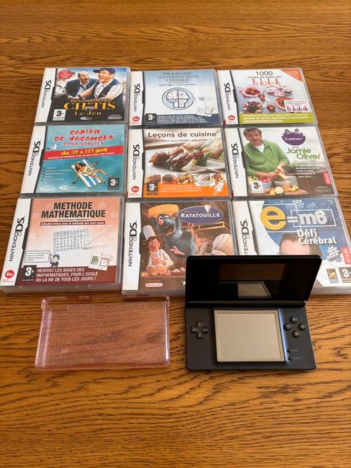 nintendo ds lite avec 9jeux et une coque, Games en Spelcomputers, Spelcomputers | Nintendo DS, Zo goed als nieuw, DS Lite, Zwart
