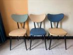Set van 3 vintage stoelen, Huis en Inrichting, Stoelen, Vintage/rétro, Gebruikt, Drie, Blauw