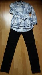 Pantalon skinny + chemisier chemise, Comme neuf, Noir, Taille 38/40 (M), H&M