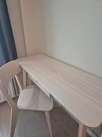 Bureau et chaise plaqués frêne, Maison & Meubles, Enlèvement, Comme neuf