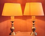 2 lampes à poser jaune vanille, Comme neuf, Moins de 50 cm, Enlèvement ou Envoi, Tissus