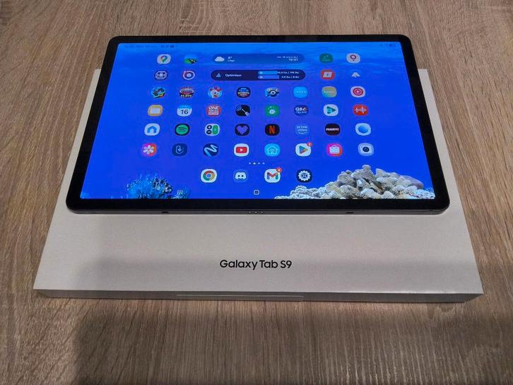 Samsung Galaxy Tab S9 nieuwstaat + bescherming, Computers en Software, Android Tablets, Zo goed als nieuw, Wi-Fi, 11 inch, 128 GB