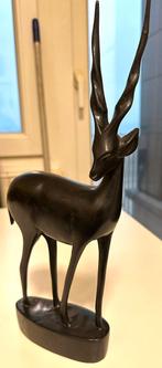 Antilope en ébène Hauteur 32 cm, circa 1930, Antiquités & Art, Art | Sculptures & Bois