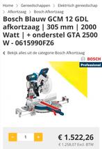 Te koop bosh afkortzaag machine  met onderstel, Ophalen, Zo goed als nieuw