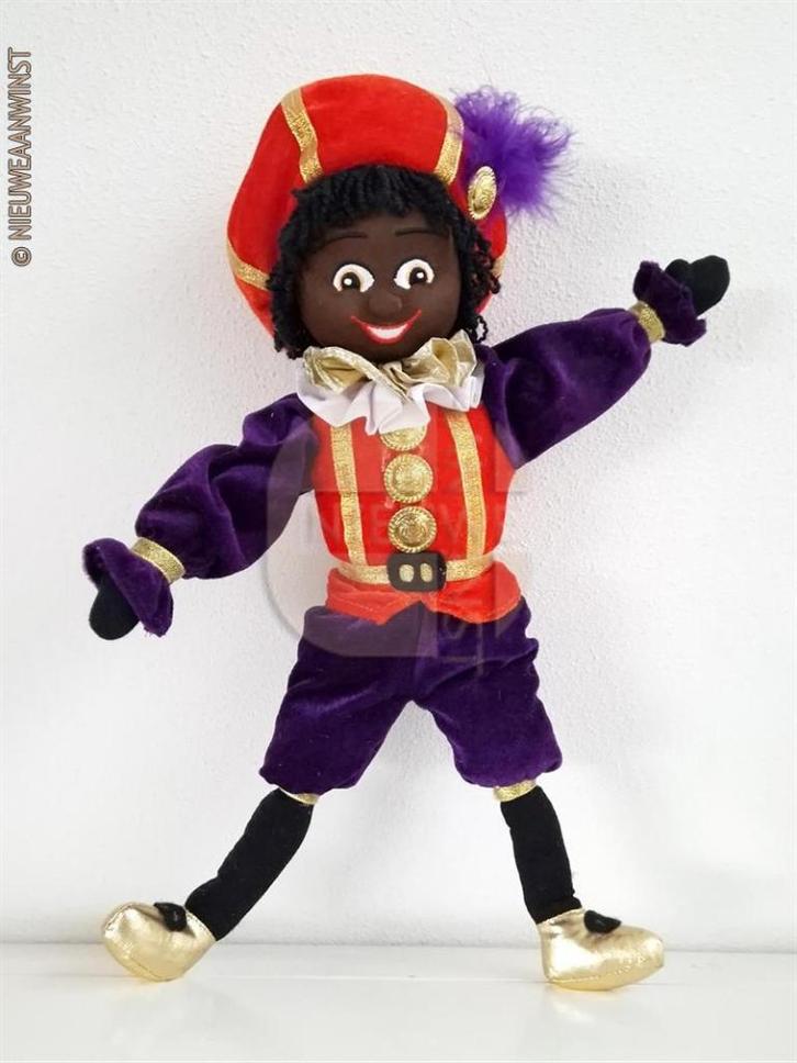 Authentieke Etos etalage zwarte Piet pop - 45cm oranje/paars, Divers, Saint-Nicolas, Envoi