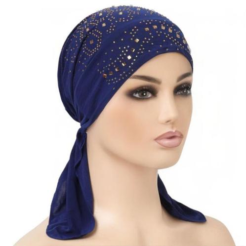 Hoofddoek mutsje Koningsblauw, Handtassen en Accessoires, Uiterlijk | Haarverzorging, Nieuw, Pruik of Haarverlenging, Verzenden