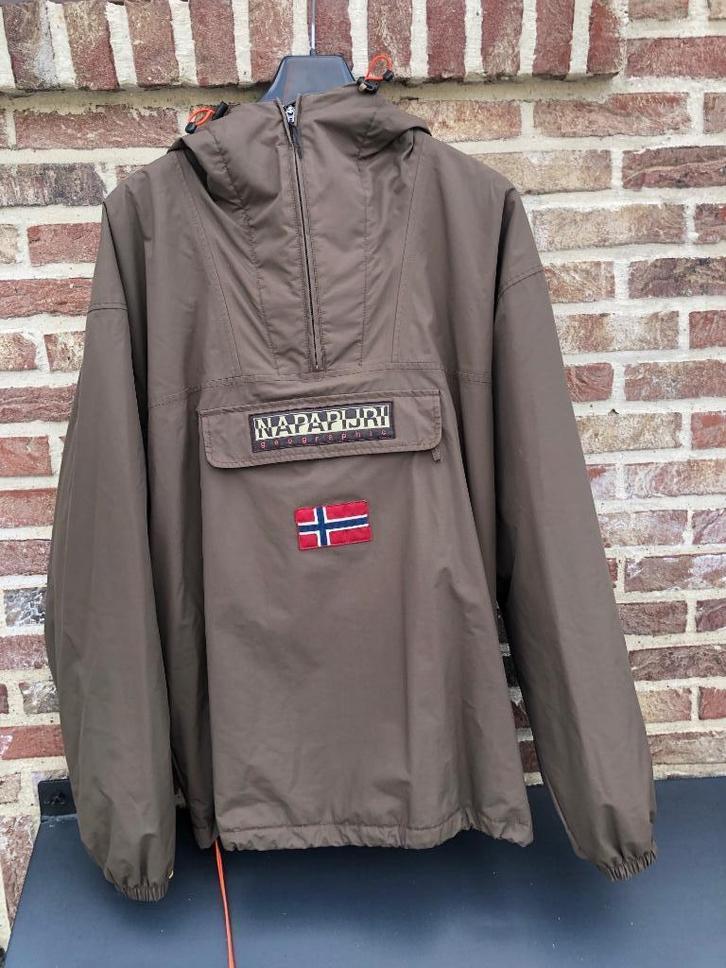 Napapijri next winter anorak - maat XL, Kleding | Heren, Jassen | Winter, Zo goed als nieuw, Maat 56/58 (XL), Bruin, Ophalen
