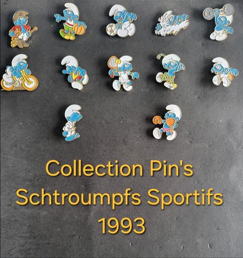 Collection Pin's Schtroumpfs Sportifs - 1993 - Peyo, Collections, Schtroumpfs, Comme neuf, Enlèvement ou Envoi