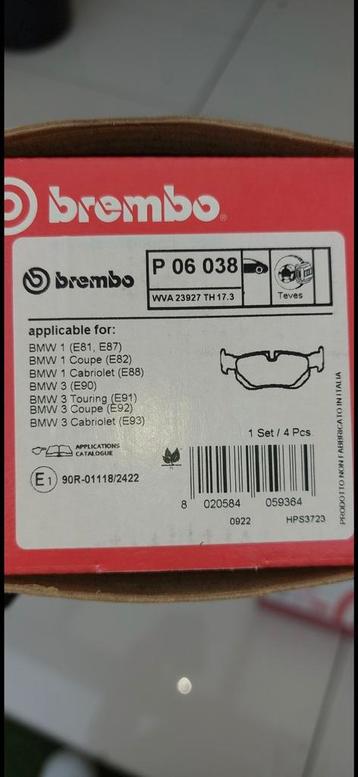 Brembo  Bmw remblokken E87 E88 E81 E90 E91 E92  beschikbaar voor biedingen