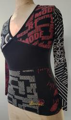 DESIGUAL - Jolie blouse noire à motifs - T.S, Kleding | Dames, Blouses en Tunieken, Zwart, Ophalen of Verzenden, Gedragen, Desigual