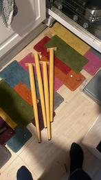 4 Pied de table en metal recouvert de bois  compas conique, Enlèvement, Comme neuf