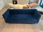 Royal Blue fluwele driezitsbank, Huis en Inrichting, Ophalen, Zo goed als nieuw, Driepersoons, Rechte bank