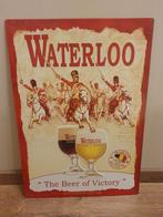 Groot Metaal Reclamebord - Waterloo -, Verzamelen, Biermerken, Ophalen of Verzenden, Gebruikt, Reclamebord, Plaat of Schild, Overige merken