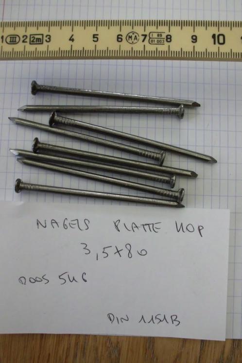 GROTE DOOS NAGELS PLATTE KOP 6 formaten- 1.95 € per kg !!  G, Bricolage & Construction, Quincaillerie & Fixations, Enlèvement ou Envoi