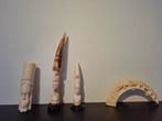 Waanzinnig mooie Afrikaans snijwerk ivoor kust van voor 1947, Antiek en Kunst, Ophalen of Verzenden