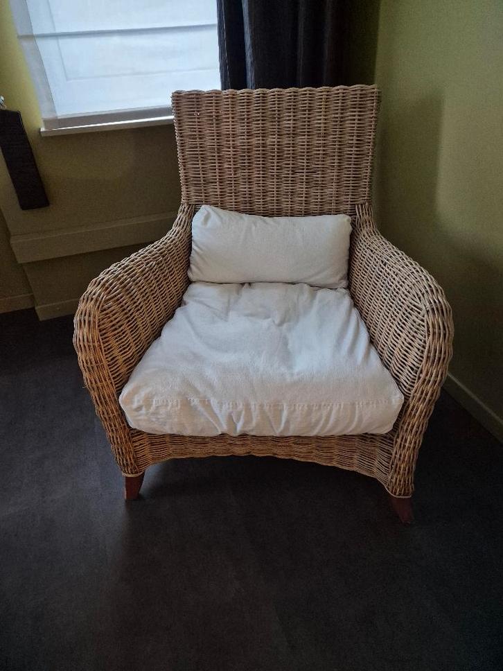 Rotan fauteuil, Maison & Meubles, Fauteuils, Comme neuf, Osier ou Rotin, Enlèvement