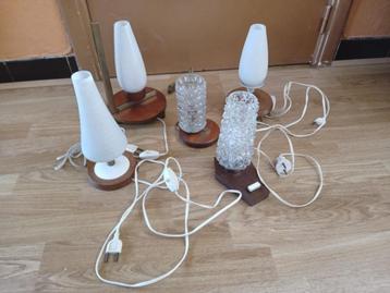 5 lampes de chevet vintage, Antiquités & Art, Enlèvement