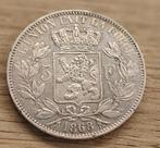 pièce 5 francs belge - Léopold II 1868, Enlèvement ou Envoi, Argent, Monnaie en vrac, Argent
