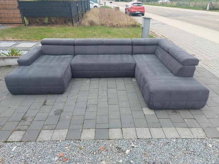 GRATIS LEVERING - Antraciete U zetel, Huis en Inrichting, Zetels | Complete zithoeken, Zo goed als nieuw, Ophalen of Verzenden