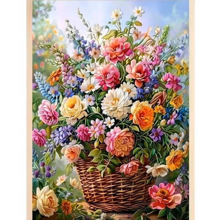 Panier à fleurs Diamond Painting 40 x 30 cm (carré), Hobby & Loisirs créatifs, Bricolage, Neuf, Bricolage, Enlèvement ou Envoi