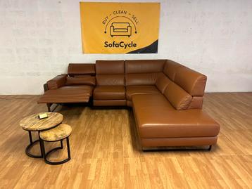 Luxe Francoferri hoekzetel in cognac leder – SofaCycle beschikbaar voor biedingen