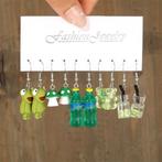 Vijf paar oorbellen hangertjes groen, Handtassen en Accessoires, Oorbellen, Nieuw, Groen, Ophalen of Verzenden, Hangers