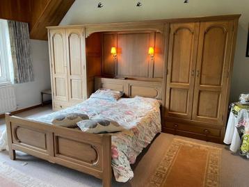 (PROMO!) EikenSlaapkamer: Bed (Lattoflex)+ Kasten +Spiegels beschikbaar voor biedingen