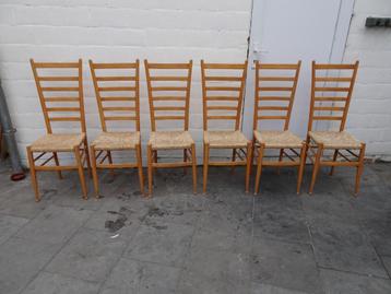 6 ITALIAANSE DESIGN STOELEN VINTAGE ITALY beschikbaar voor biedingen