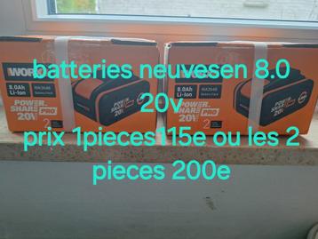 Batterie worx nouvel en 8.0 20v  beschikbaar voor biedingen